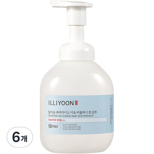 일리윤 세라마이드 아토 버블워시 앤 샴푸, 400ml, 6개