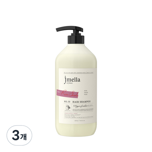 제이멜라 인 프랑스 시그니처 로즈 스웨이드 헤어 샴푸, 1000ml, 3개