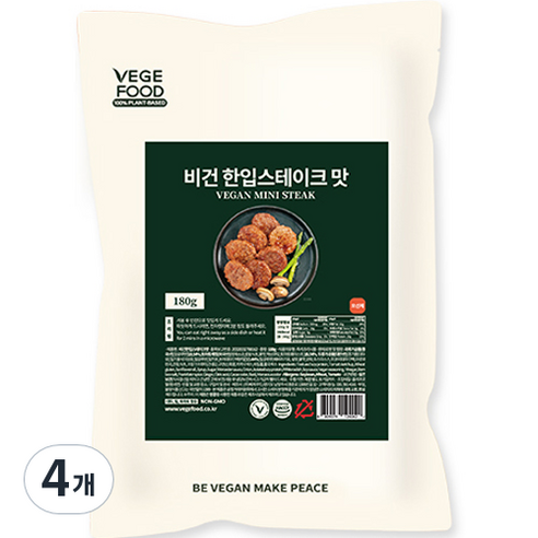 베지푸드 비건 한입스테이크 맛, 180g, 4개