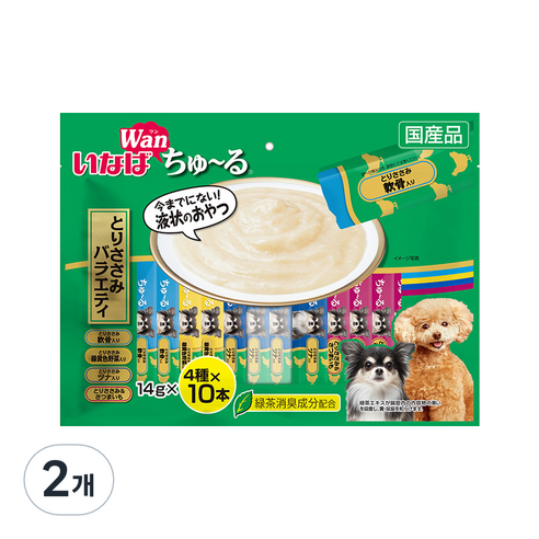 이나바 강아지 완츄르 40P, 닭가슴살 버라이어티 14g 40P (DS-161), 560g, 2개