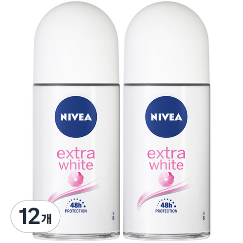 니베아 데오드라트 롤온 엑스트라 브라이트, 50ml, 12개