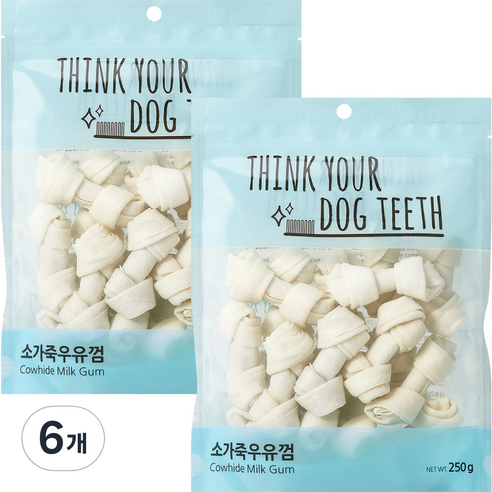 강아지 Think your dog teeth 소가죽우유껌 소형 250g 18p, 소가죽, 2개