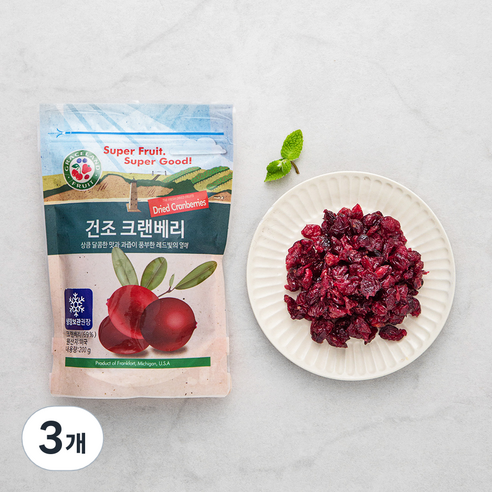 건조 크랜베리, 200g, 3개 200g × 3개 섬네일