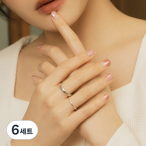 데싱디바 글로우 젤티커 34p 세트, 로즈 트위드, 6세트