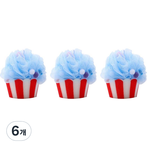 원이네 아이스크림 무지개 캐릭터 샤워볼, 블루 컵 아이스크림, 1개입, 6개