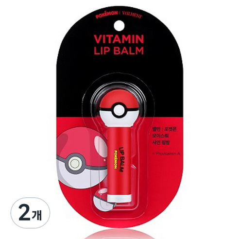 벨먼 포켓몬 모이스춰 샤인 립밤, 몬스터볼, 4.5g, 2개