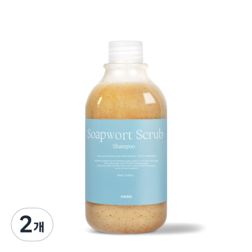 라온 솝워트 비누풀 스크럽 샴푸, 2개, 500ml