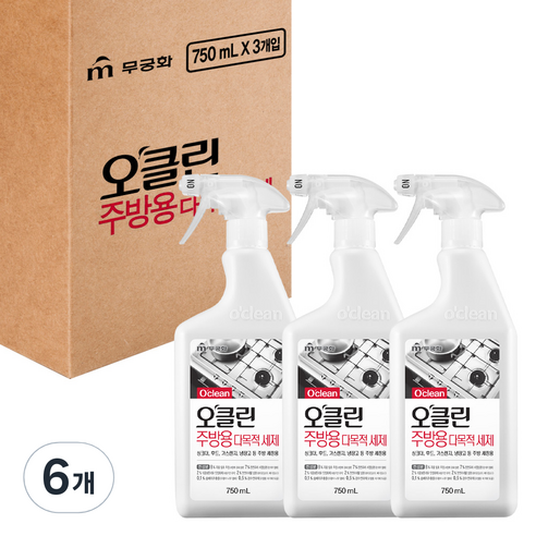 오클린 주방용 다목적세제, 750ml, 6개