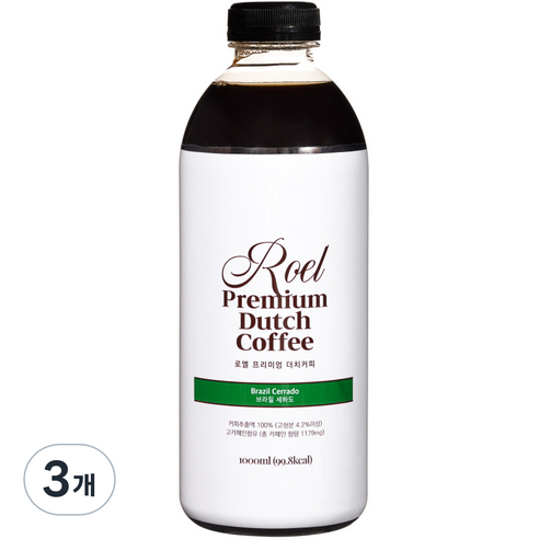 로엘 더치커피 원액 브라질 세하도, 1000ml, 1개입, 3개