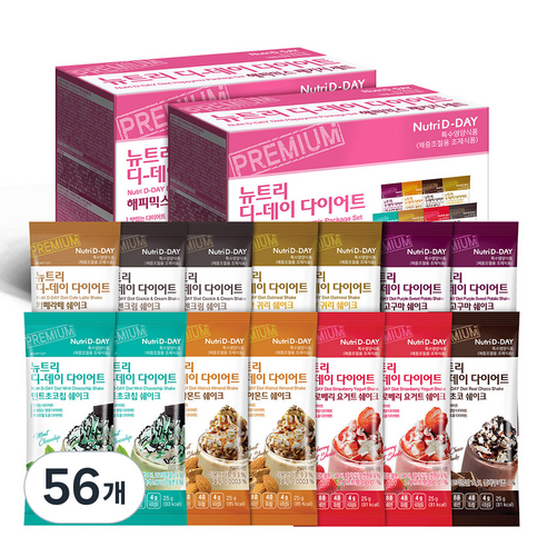 뉴트리디데이 다이어트 쉐이크 해피믹스, 25g, 56개