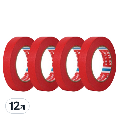 다다 칼라 마스킹테이프 빨강 15mm x 20m, 12개