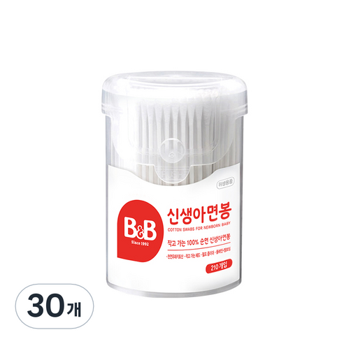 비앤비 신생아 면봉, 210개입, 30개