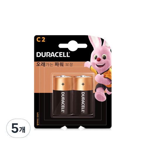 듀라셀 알카라인 건전지 C, 2개입, 5개