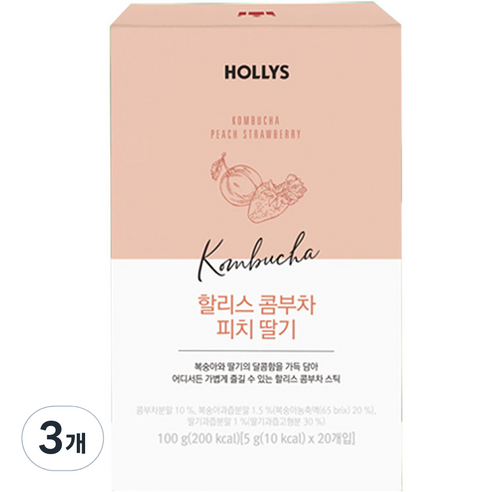 [할리스] 콤부차 피치딸기 20T, 5g, 20개입, 1개