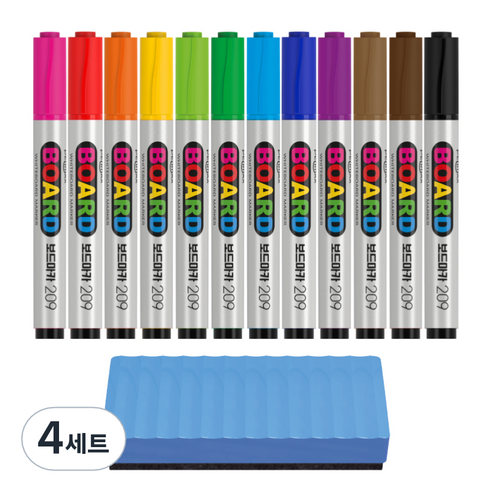 펜맥스 보드마카 209 12색 + 지우개, 혼합색상, 4세트