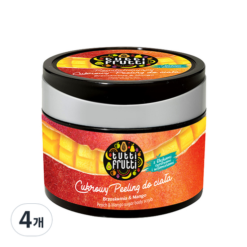 파모나 피치 & 망고 슈가 바디스크럽 과일향, 300g, 4개