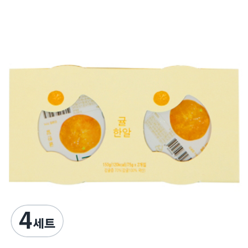 에코맘의산골이유식 유아용 산골푸딩 2p, 귤한알, 150g, 4세트