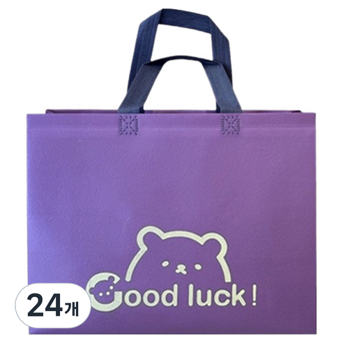 마켓감성 행운곰 부직포백 중형, 오키드, 24개
