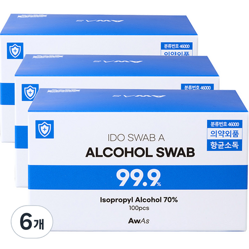 AWAS 알콜스왑, 6개, 100개입