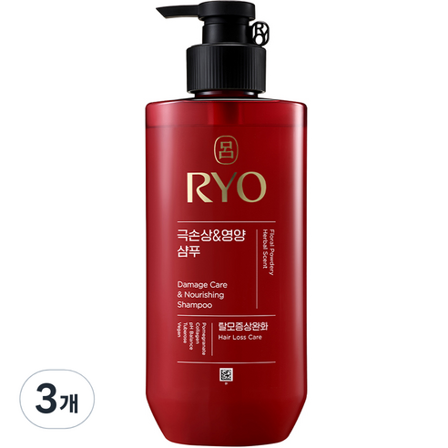 려 함빛 극손상 앤 영양 샴푸, 480ml, 3개