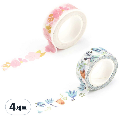라이프포인트 내츄럴 일러스트 마스킹 테이프 03알란토인 세트, 03알란토인, 08벚꽃, 4세트