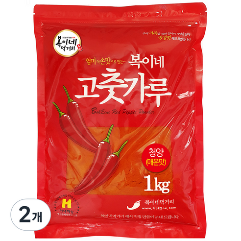 복이네먹거리 청양고추가루 매운맛 떡볶이 소스용, 1kg, 2개