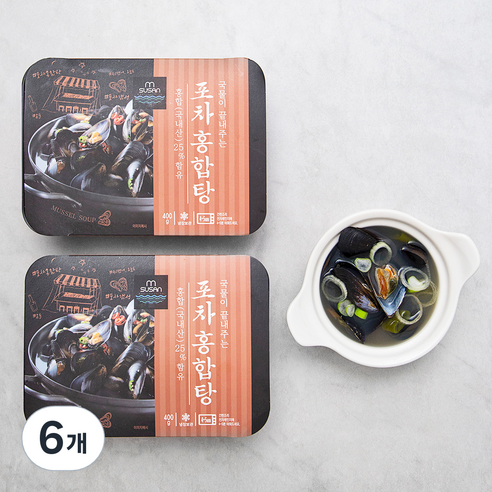 국물이 끝내주는 포차 홍합탕, 400g, 6개
