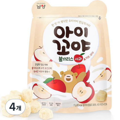 아이꼬야 남양 불가리스 요거트 과자 17g, 사과, 4개