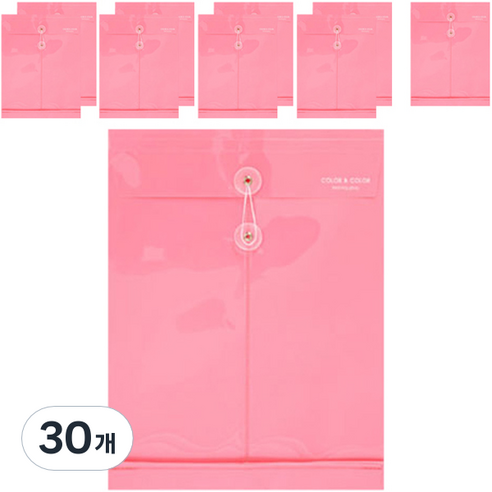 모닝글로리 1200 컬러 세로형 봉투화일, 핑크, 30개