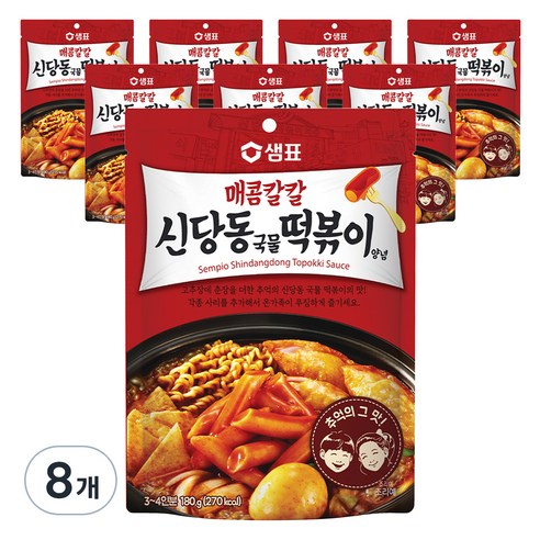 샘표 매콤칼칼 신당동 국물 떡볶이 양념, 180g, 8개