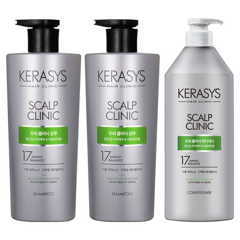 케라시스 두피 클리닉 단백질 플로럴파우더 향 샴푸 750ml 2p + 컨디셔너 750ml, 1개