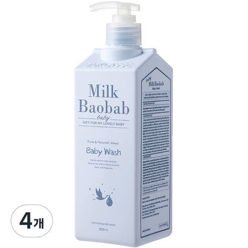 밀크바오밥 베이비 워시, 500ml, 4개