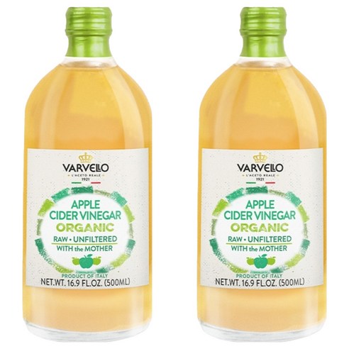 발베로 유기농 애플 사이다 비네거, 500ml, 2개