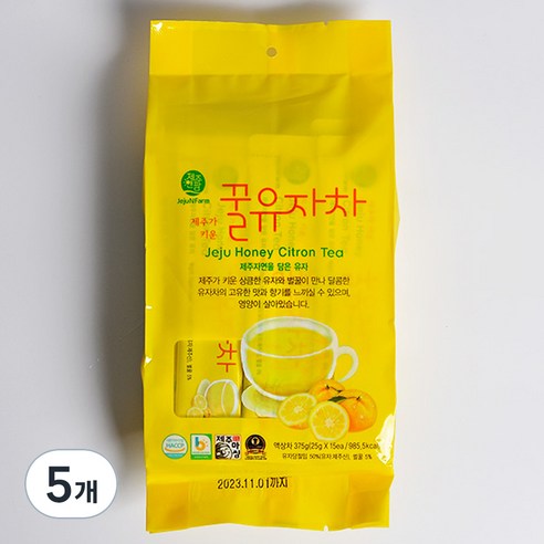 누리원 제주앤팜 꿀유자차, 25g, 15개입, 5개