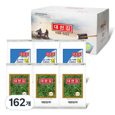 대천김 재래 도시락김, 5g, 162개