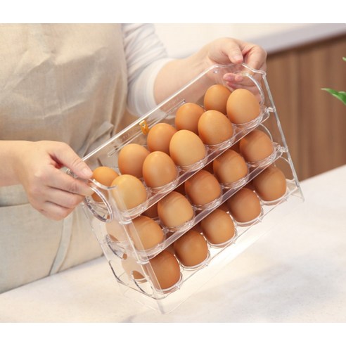 계란을 편리하고 신뢰할 수 있게 보관하는 자동 오픈 계란 한판 보관함