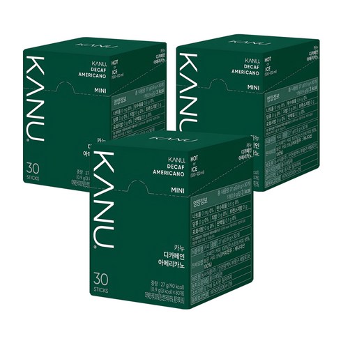 카누 미니 디카페인 아메리카노 스틱 원두커피믹스, 900mg, 30개입, 3개