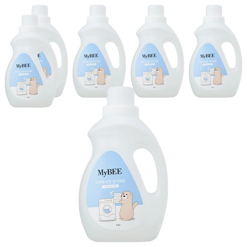 마이비 순한 유아세제 용기형, 1.5L, 6개