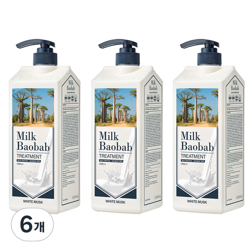 밀크바오밥 헤어트리트먼트 화이트머스크향, 1000ml, 6개