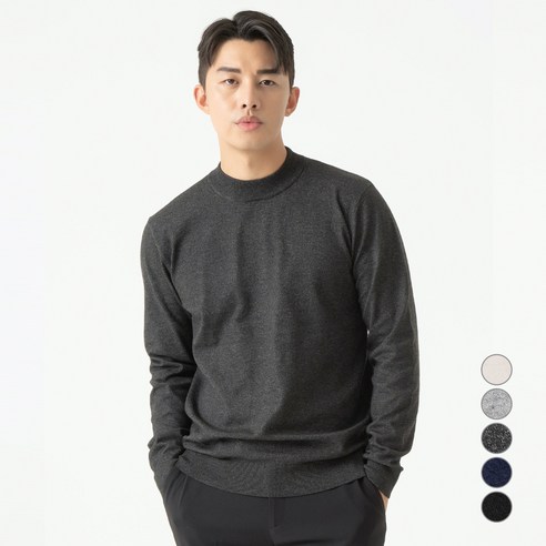 캐럿 남성용 스트레치 모크넥 니트 스웨터
