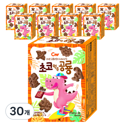 청우식품 초코먹은공룡 비스킷, 60g, 30개