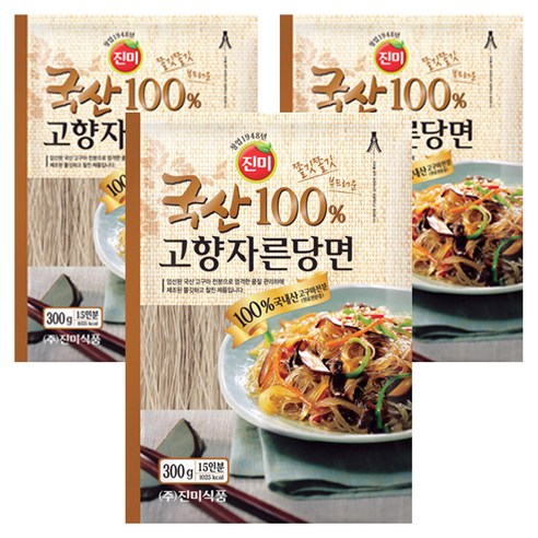 진미 국산 고향 자른 당면, 300g, 3개