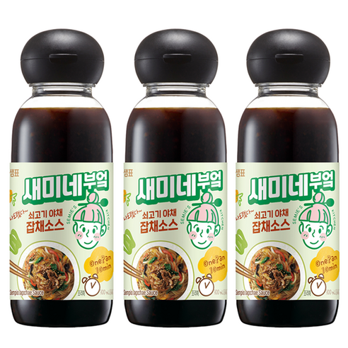 샘표 새미네부엌 쇠고기 야채 잡채소스, 3개, 300ml