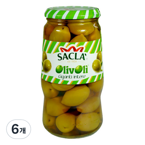 사클라 자이언트 그린 올리브 절임, 560g, 6개