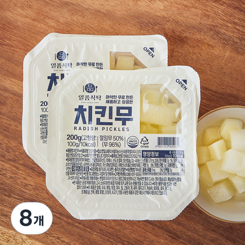 일품식탁 치킨무, 200g, 8개