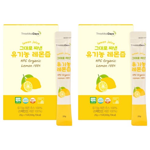 트리밀데이즈 그대로 짜낸 유기농 레몬즙 15p, 300g, 2개