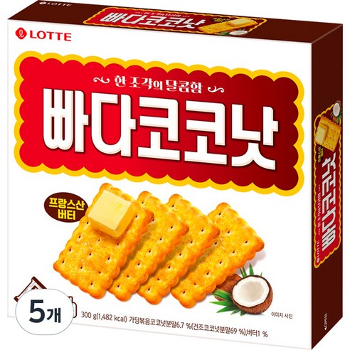 롯데제과 빠다코코낫, 300g, 5개