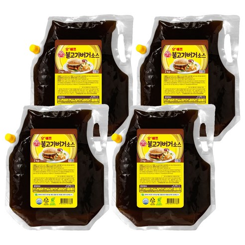 오뚜기 오쉐프 불고기버거 소스, 2kg, 4개