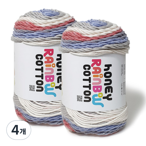 니뜨 허니 레인보우 코튼 뜨개실 100g, 521베이지퍼플, 4개