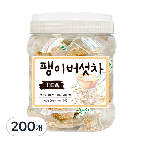 말린 팽이버섯차, 100g, 2개
